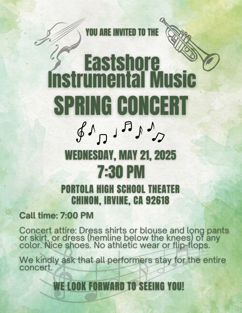Instrumental Concert 5/21 at 7:30PM