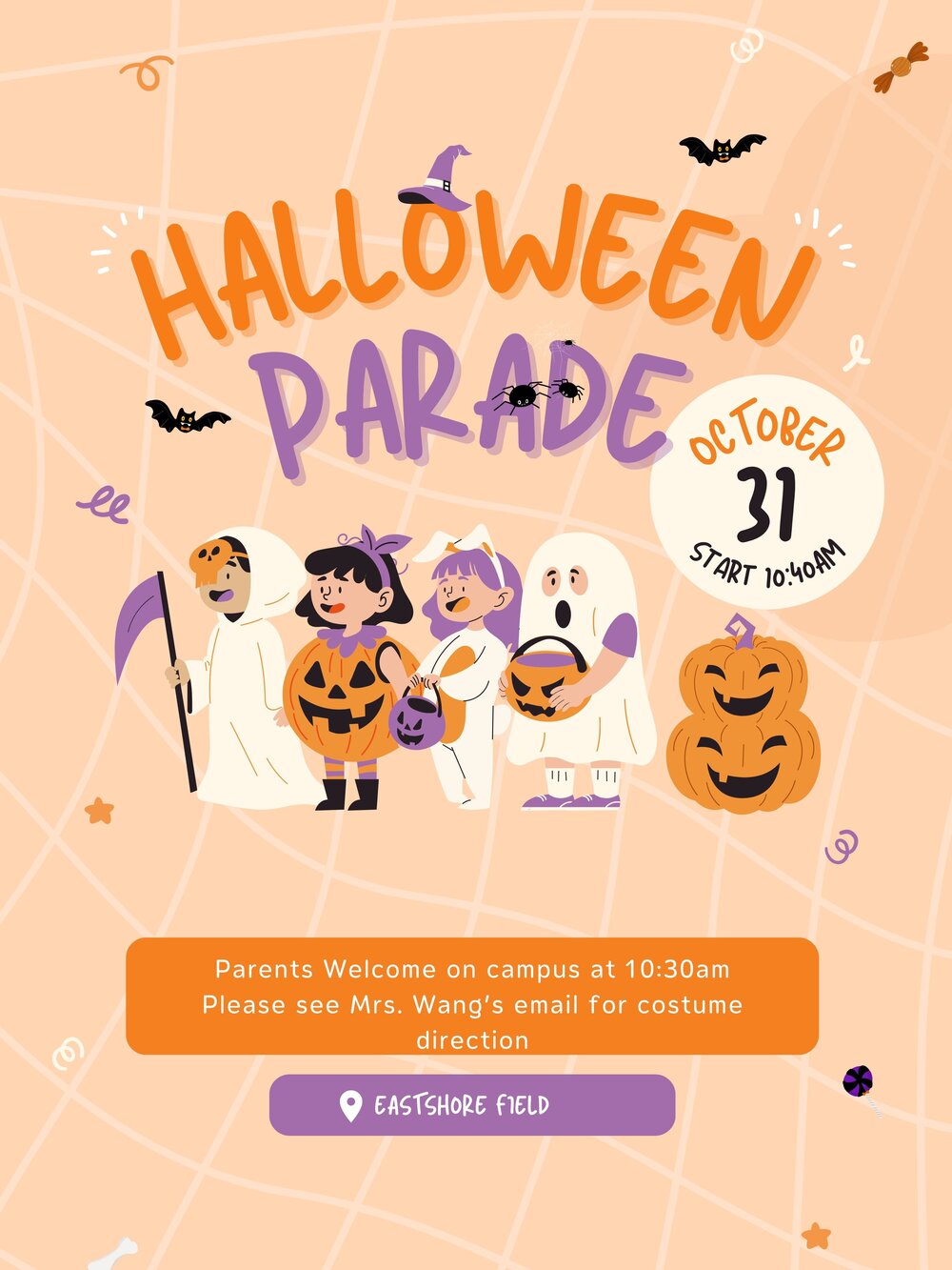Parents Welcome to Attend Halloween Parade at Eastshore 10.31
