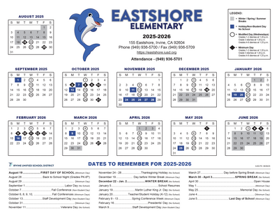 Eastshore Calendar