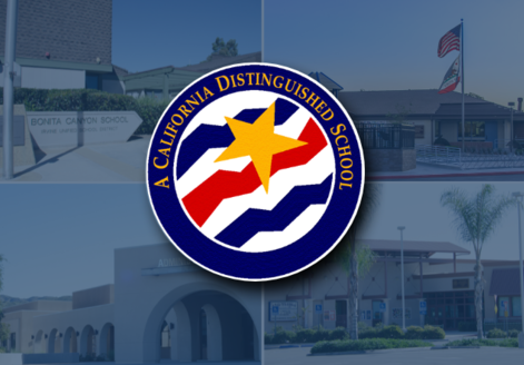 CA Distinguished Schools Seal and IUSD school sites