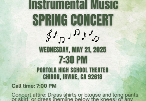 Instrumental Concert 5/21 at 7:30PM